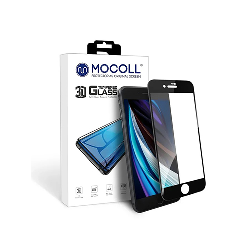 Защитное стекло MOCOLL Platinum 3D iPhone SE 2020/8/7, черная рамка